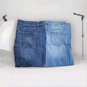 Women's Plus Size 24 Lot of 2 Cropped Jeans CJ BANKS GLORIA VANDERBILT Denim